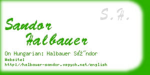 sandor halbauer business card